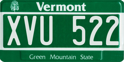 VT license plate XVU522