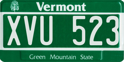 VT license plate XVU523