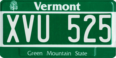 VT license plate XVU525