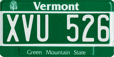 VT license plate XVU526