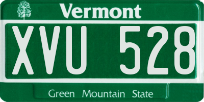 VT license plate XVU528