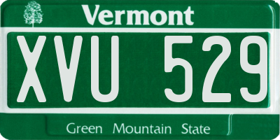 VT license plate XVU529