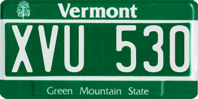 VT license plate XVU530