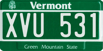 VT license plate XVU531