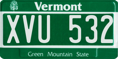 VT license plate XVU532
