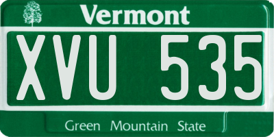 VT license plate XVU535