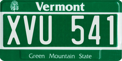 VT license plate XVU541