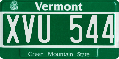 VT license plate XVU544
