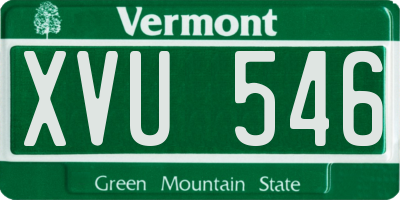 VT license plate XVU546