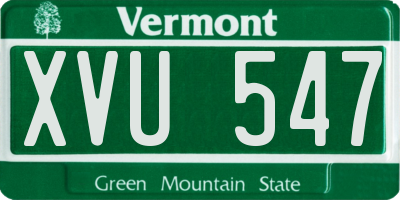 VT license plate XVU547