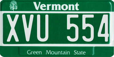 VT license plate XVU554