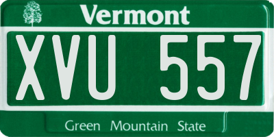 VT license plate XVU557