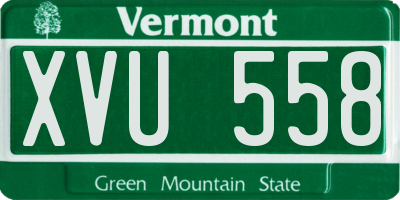 VT license plate XVU558