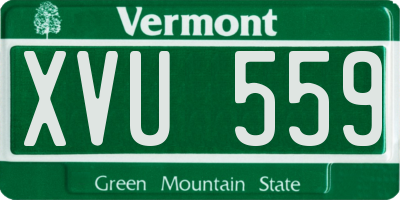 VT license plate XVU559