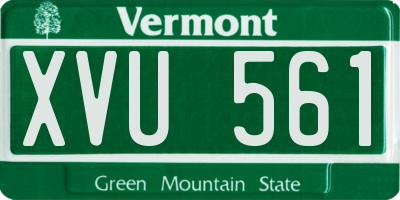 VT license plate XVU561