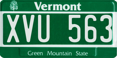 VT license plate XVU563