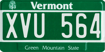 VT license plate XVU564