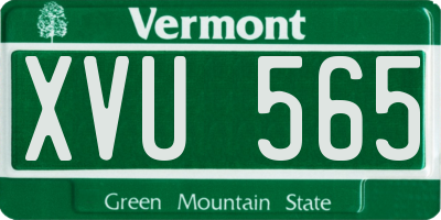 VT license plate XVU565