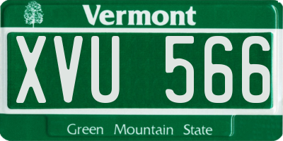 VT license plate XVU566