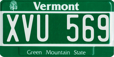 VT license plate XVU569