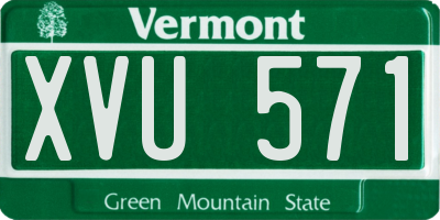 VT license plate XVU571