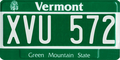 VT license plate XVU572
