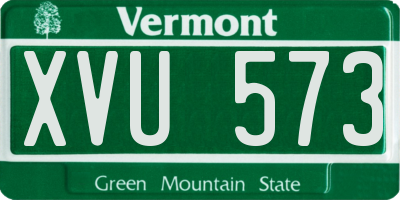 VT license plate XVU573