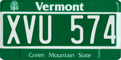 VT license plate XVU574