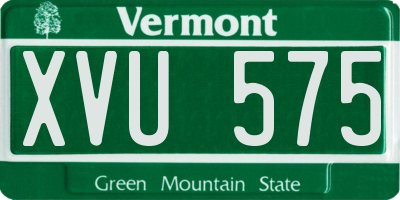 VT license plate XVU575