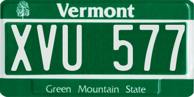 VT license plate XVU577