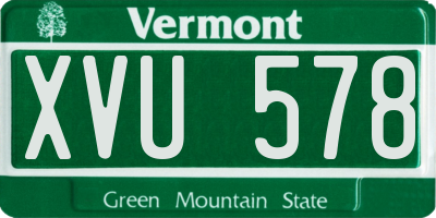VT license plate XVU578