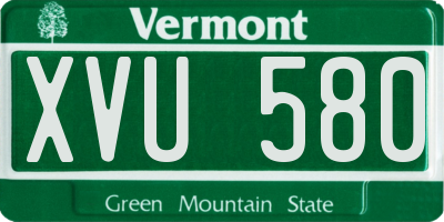 VT license plate XVU580