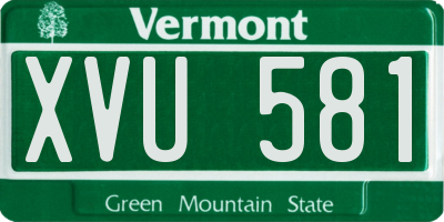 VT license plate XVU581