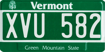 VT license plate XVU582