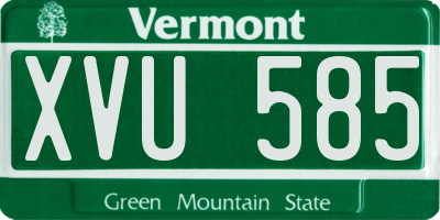 VT license plate XVU585