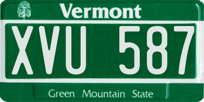 VT license plate XVU587