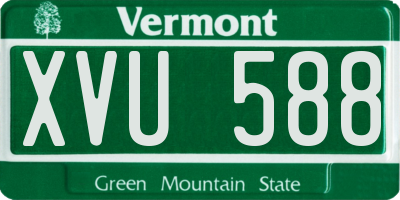 VT license plate XVU588