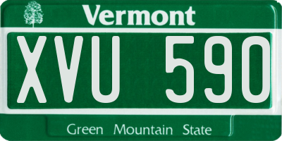 VT license plate XVU590