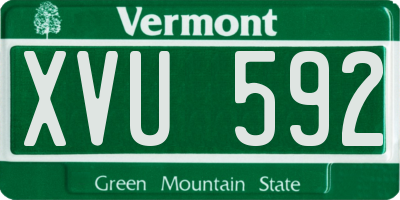 VT license plate XVU592