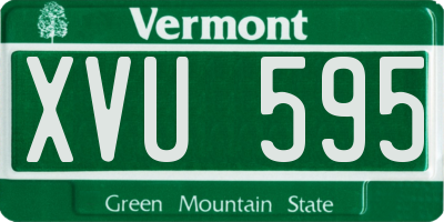 VT license plate XVU595