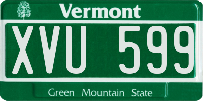 VT license plate XVU599