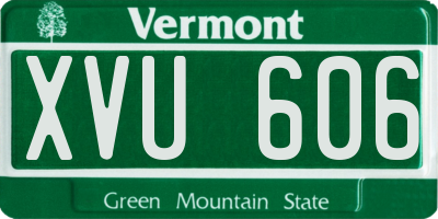 VT license plate XVU606