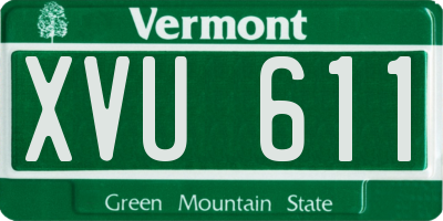 VT license plate XVU611