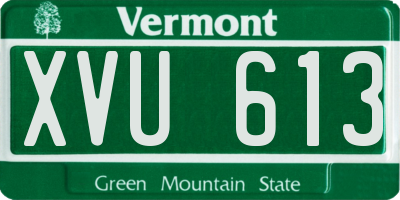 VT license plate XVU613