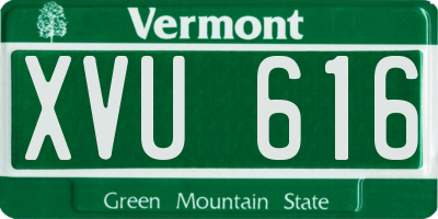 VT license plate XVU616
