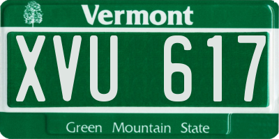 VT license plate XVU617