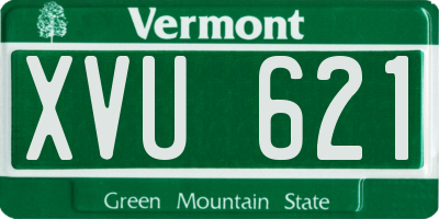 VT license plate XVU621