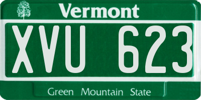 VT license plate XVU623