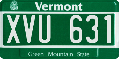VT license plate XVU631