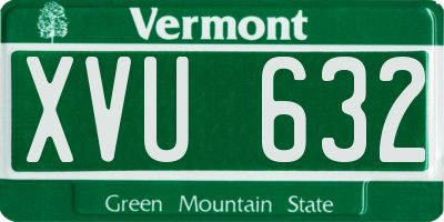 VT license plate XVU632